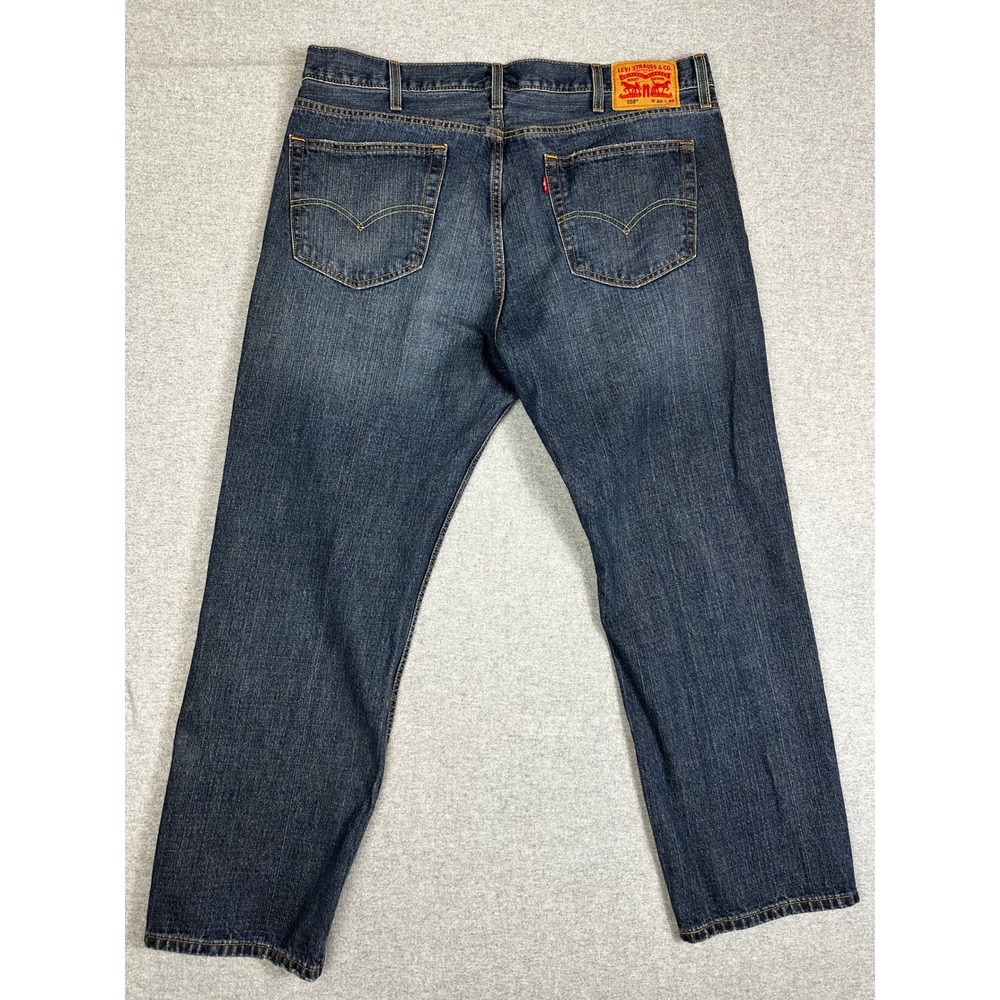 Levis 559 Relaxed Straight Jeans 40x30 Dark Wash Blue Denim Casual Pants